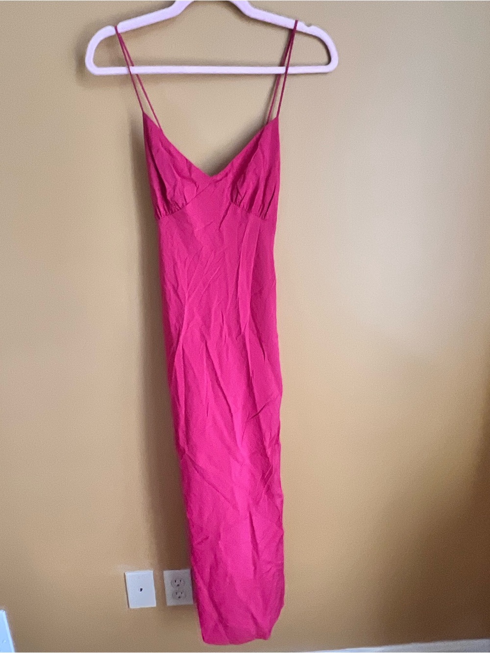 Madewell Hot Pink Maxi Slip Dress